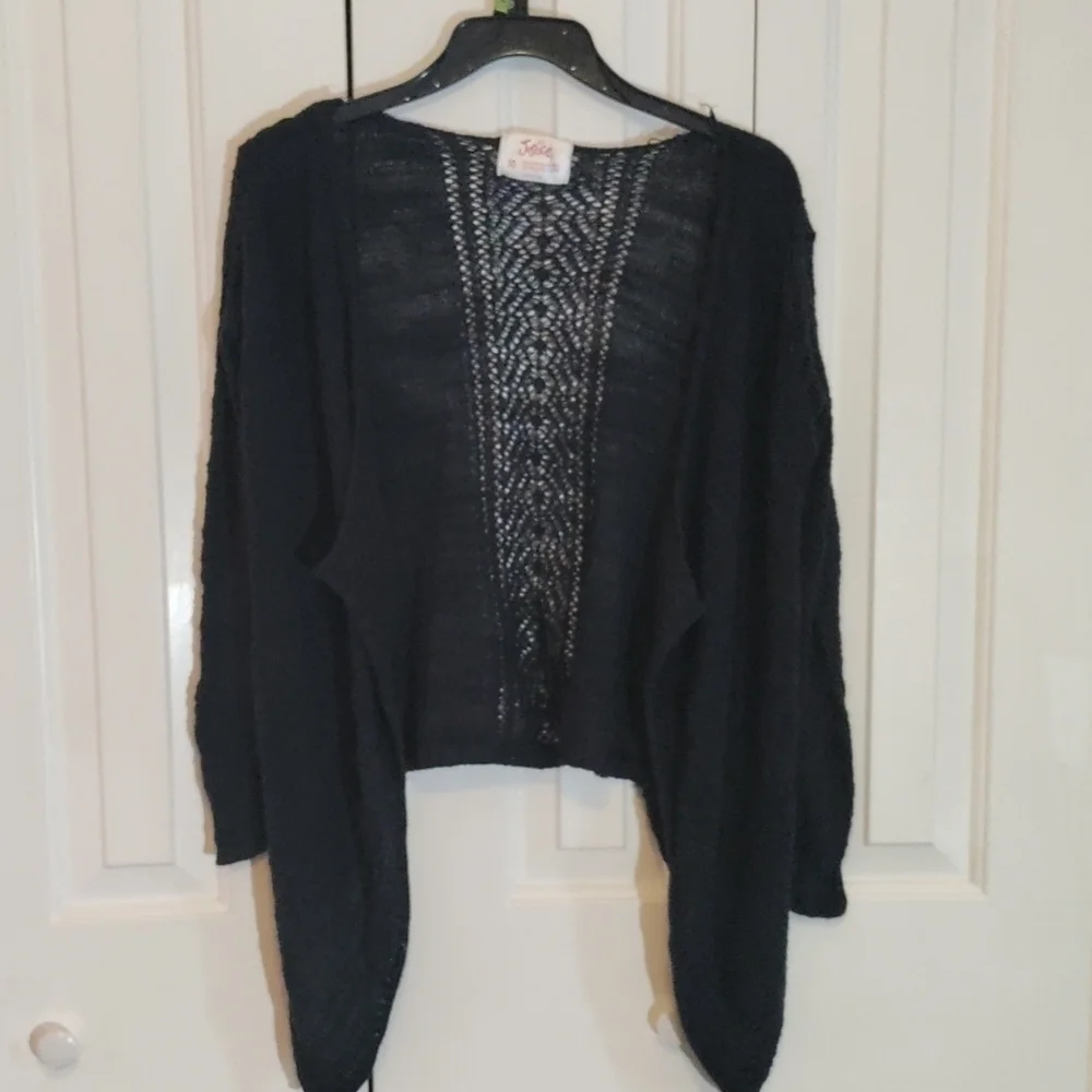 Justice dark blue cardigan sweater girls size 10